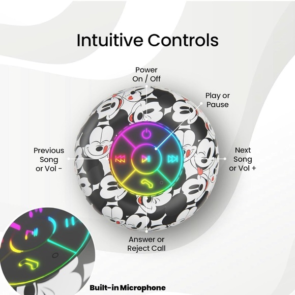 Disney Mickey Mouse LED Bluetooth Shower Speaker - Picture 3 of 7